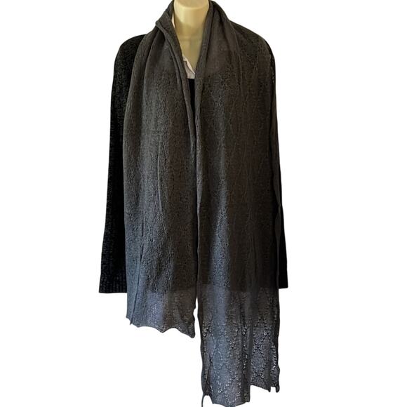 Rikka Gray Acrylic Lightweight Delicate Knit Scarf Soft Cozy - Picture 2 of 6